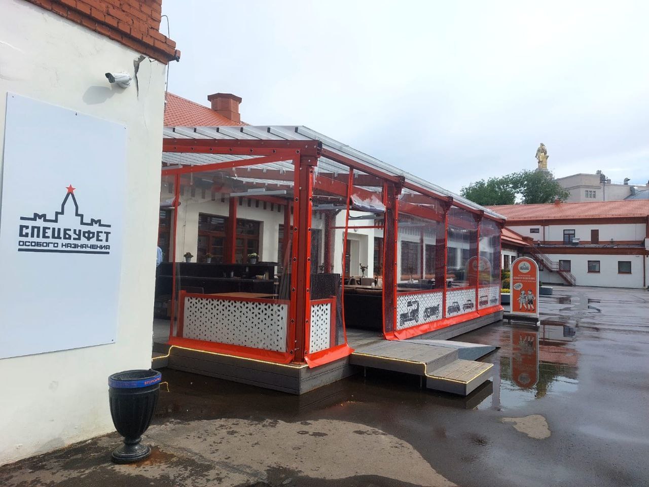 ПВХ шторы для летней террасы кафе в Новозыбкове